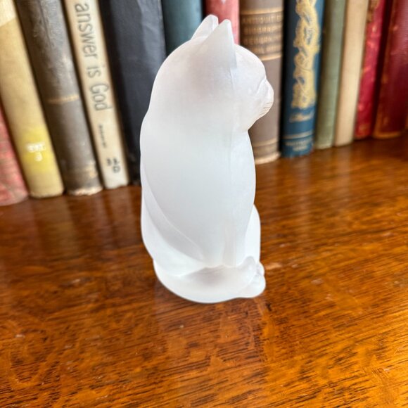 1985 Swedish Frosted Art Glass Cat - Picture 12 of 15